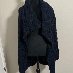 PPLA Dark Blue Cable Knit Cardigan